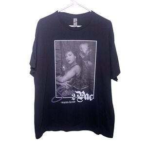 NWOT. Selena and TuPac Womens XL Black Short Sleeve Graphic‎ T-Shirt